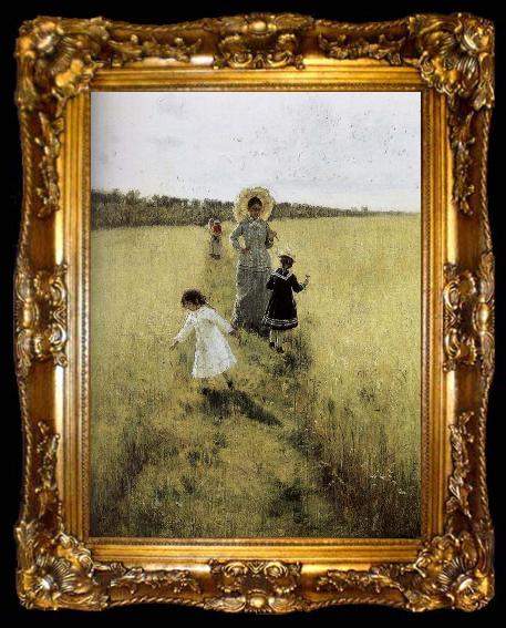 framed  Ilia Efimovich Repin In the field of small road, ta009-2